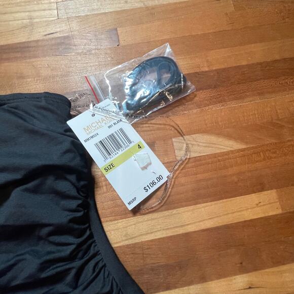 Michael Michael Kors Embellished One-Shoulder One-Piece Swimsuit Black Size 4 - Picture 9 of 12